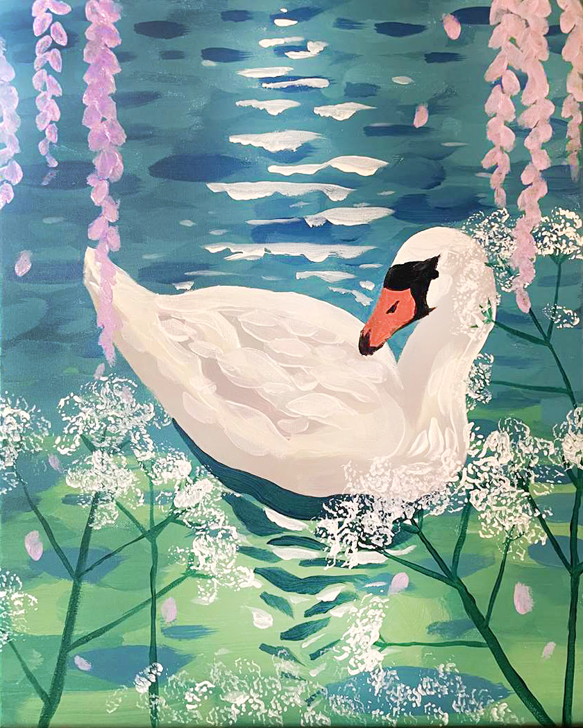 Swan and Wisteria 